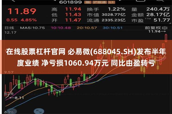 在线股票杠杆官网 必易微(688045.SH)发布半年度业绩 净亏损1060.94万元 同比由盈转亏